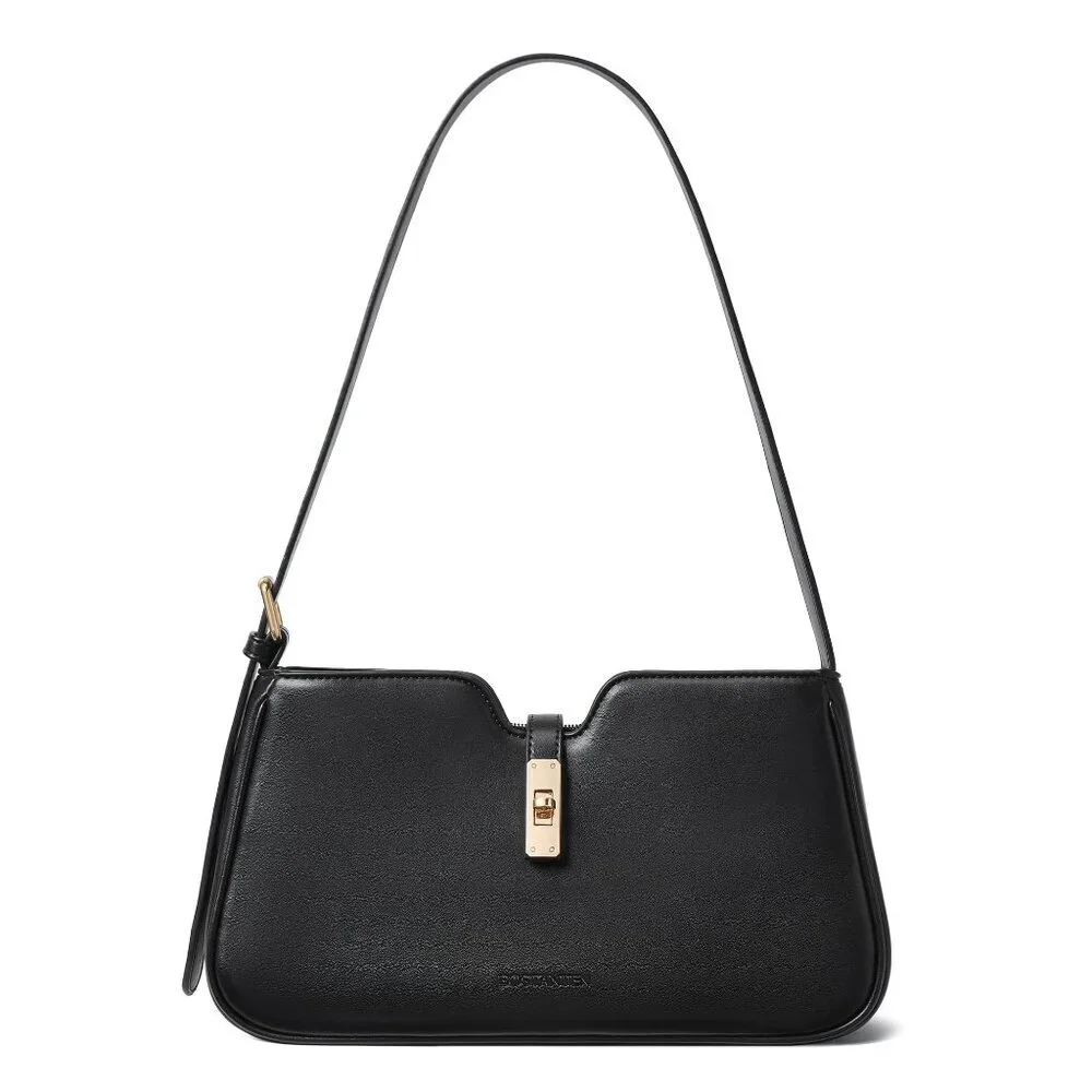 Vegan Leather Hobo Shoulder Bag with Adjustable Strap, 12